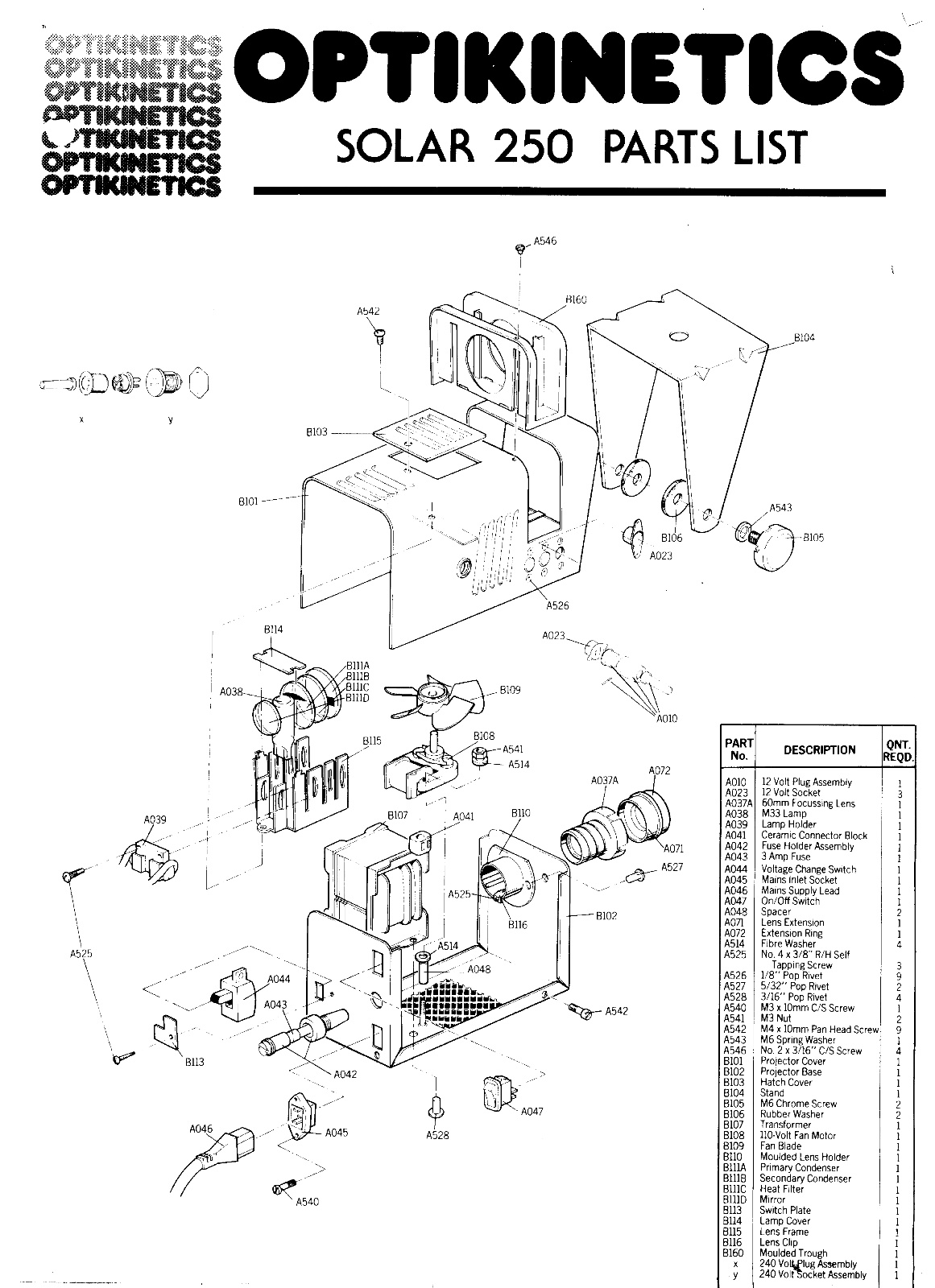 Older style Solar 250 Parts